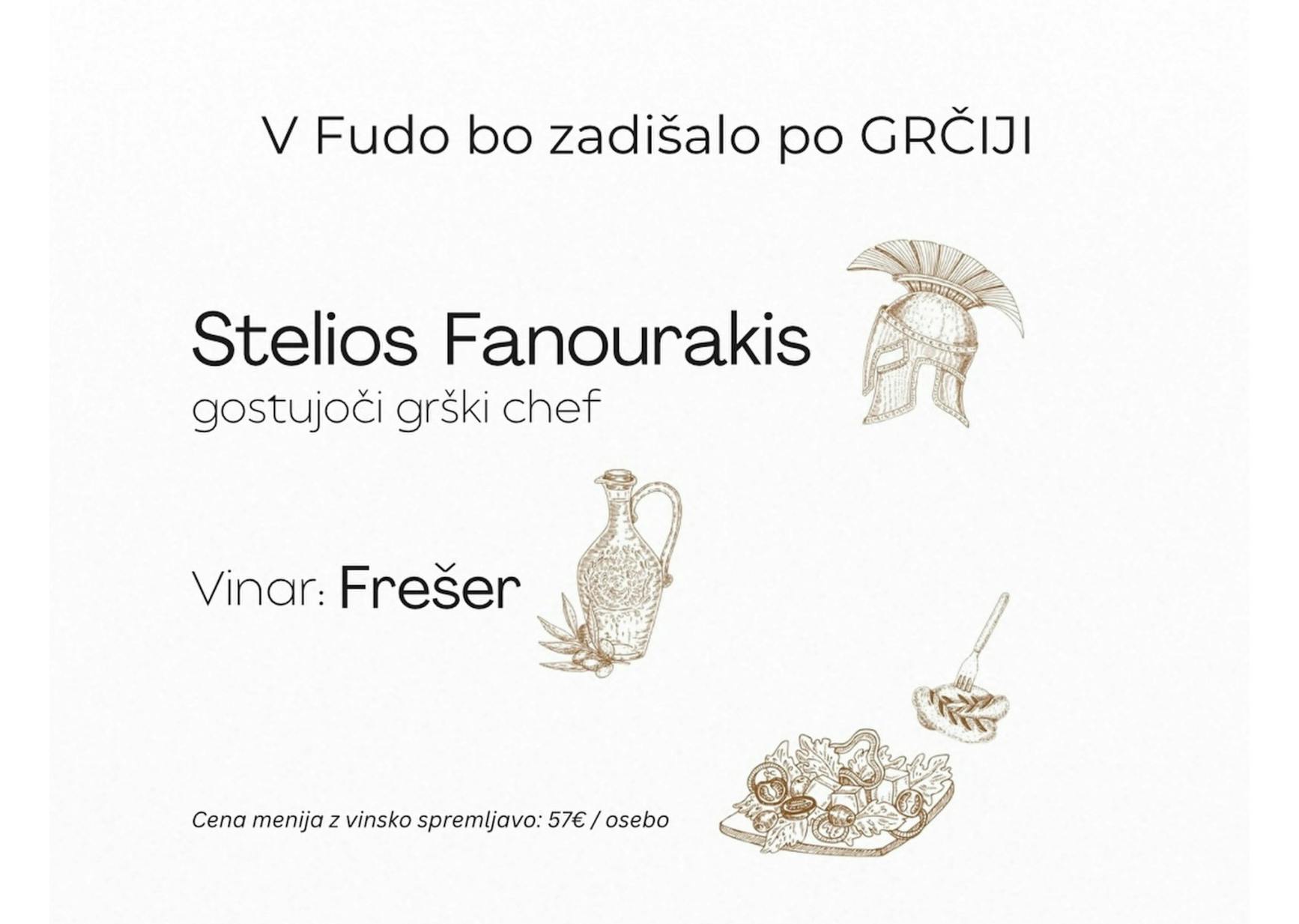 Grška večerja s chefom Steliosom Fanourakisom